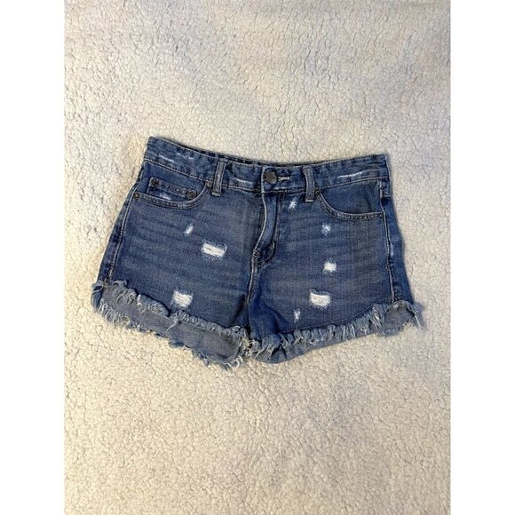 Free People Distressed Denim Shorts - 26 - Picture 4 of 4